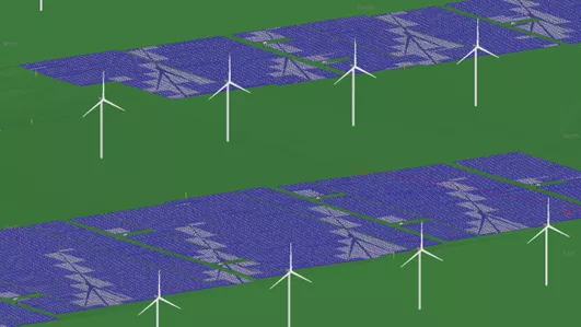 Estudos de Energia em Usinas Híbridas: Solar e Eólica UFV de 55 MW e Eólico de 189 MW